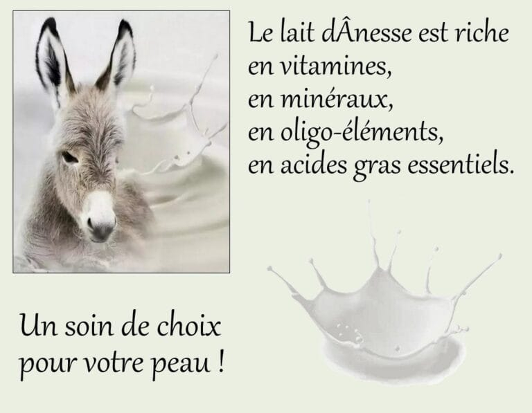 gamme de produits au lait d'ânesse