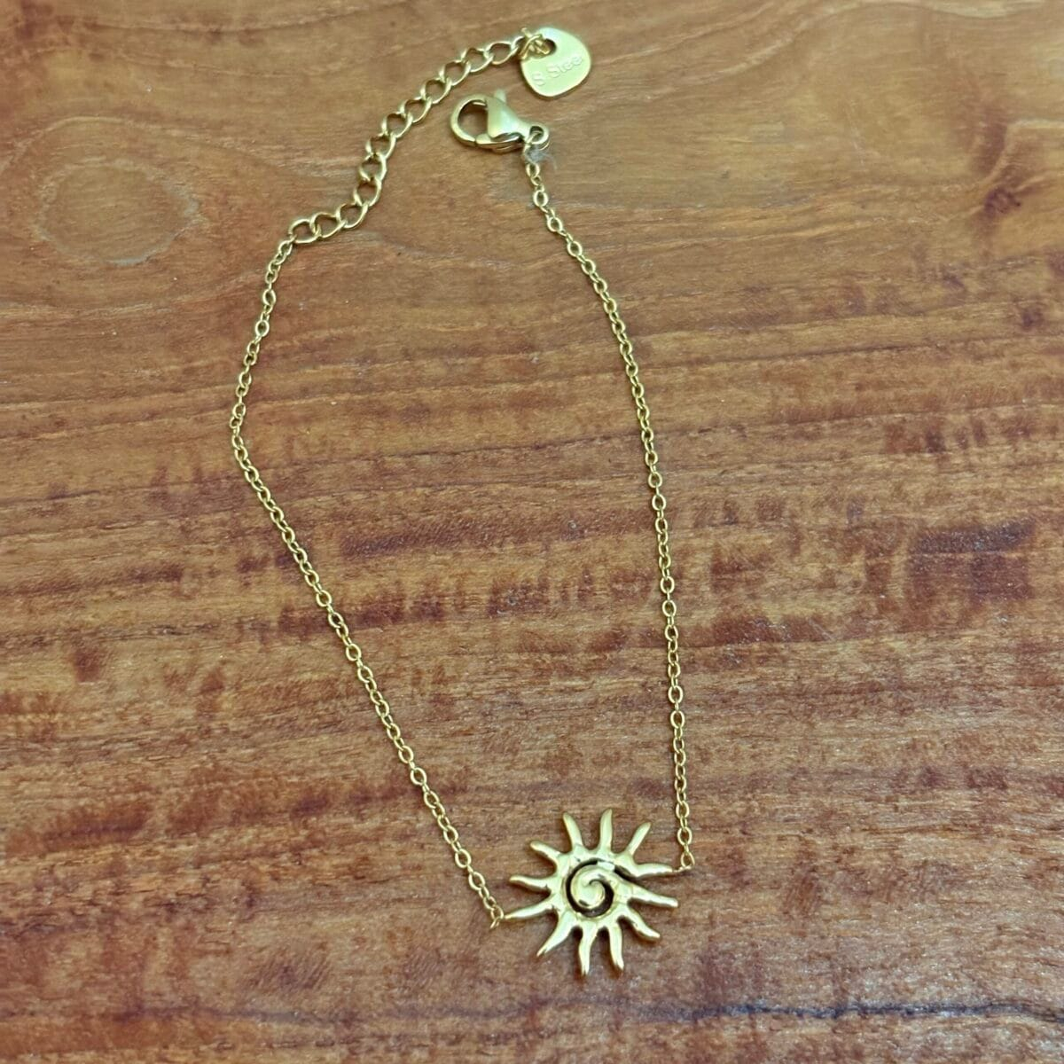 Bracelet soleil spirale doré