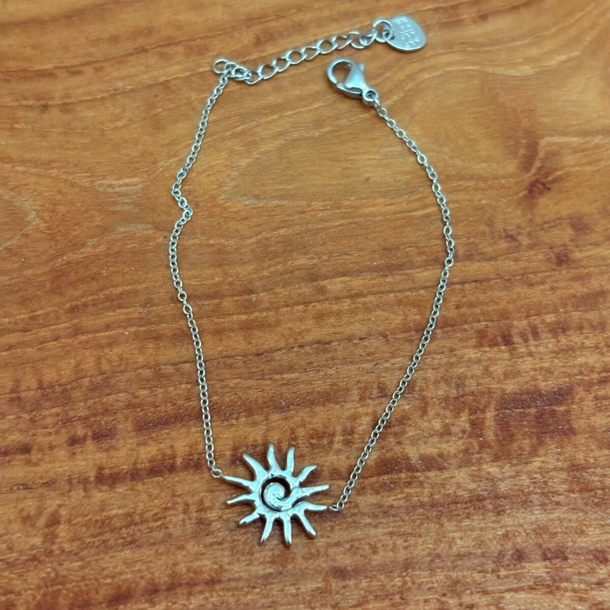 Bracelet soleil spirale argenté