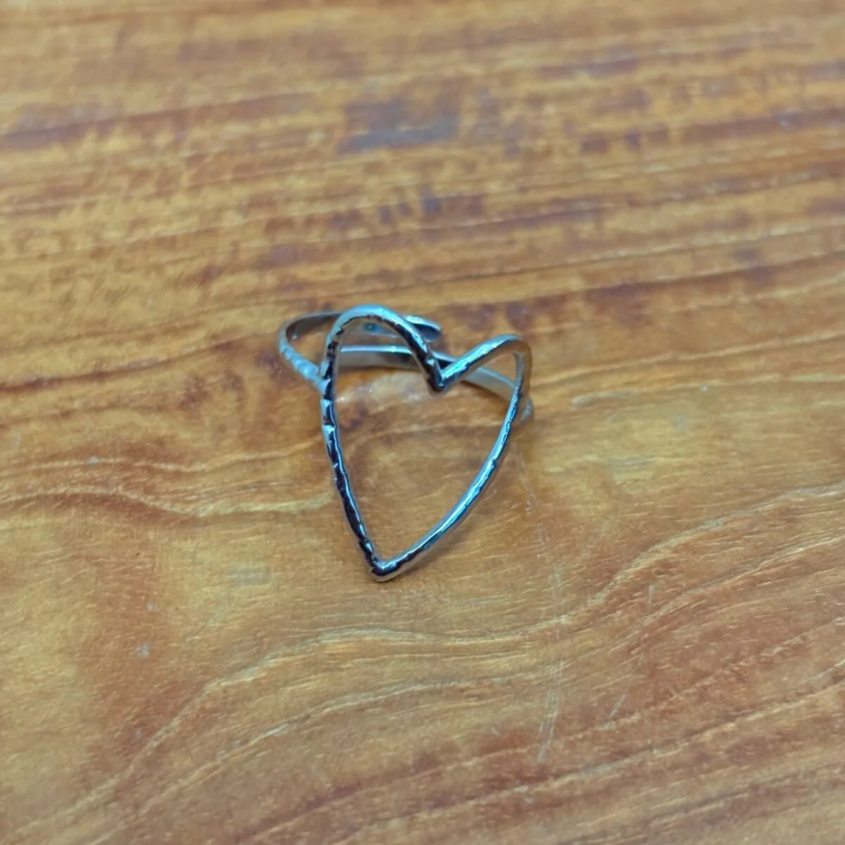 Bague cœur ouvert argentée