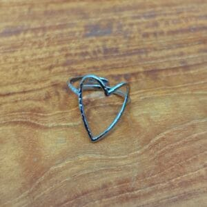 Bague cœur ouvert argentée