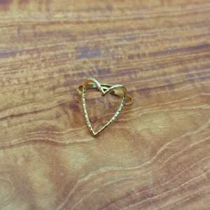 Bague cœur ouvert dorée