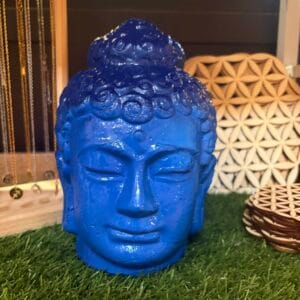 Tête de Bouddha en pierre – Énergie Bleue
