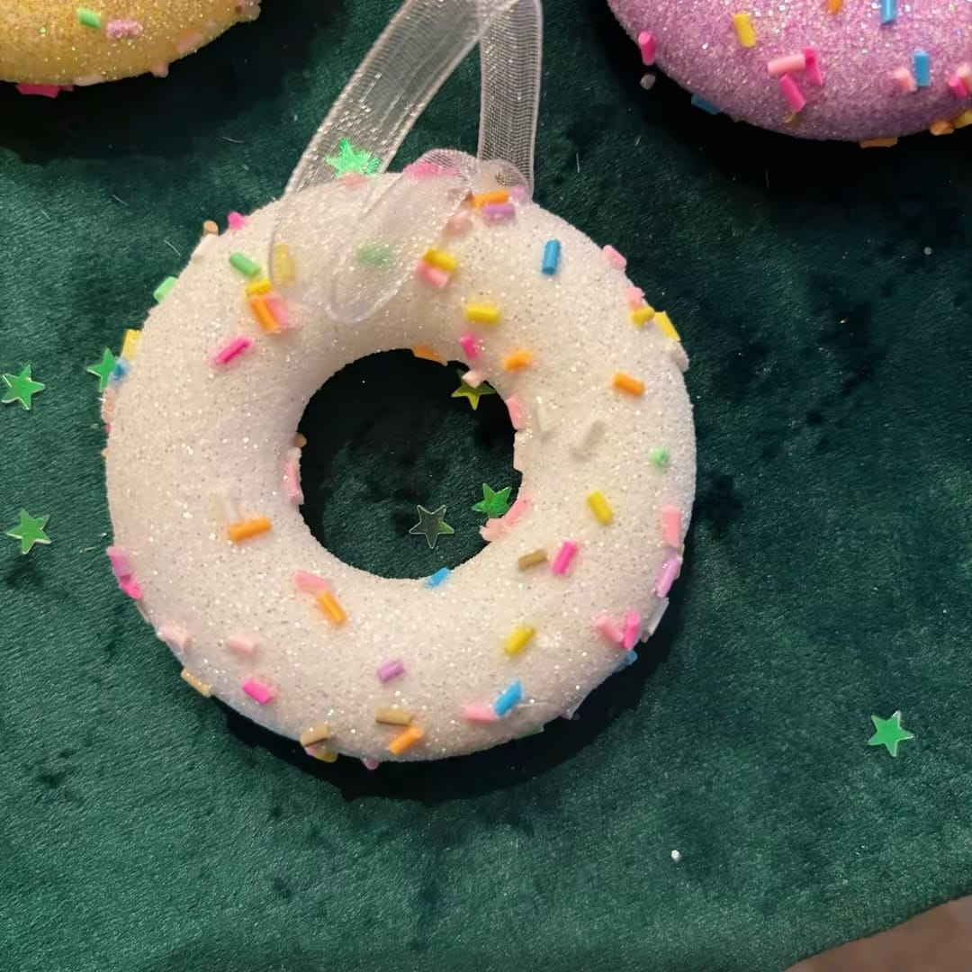Donut de Noël à suspendre - blanc